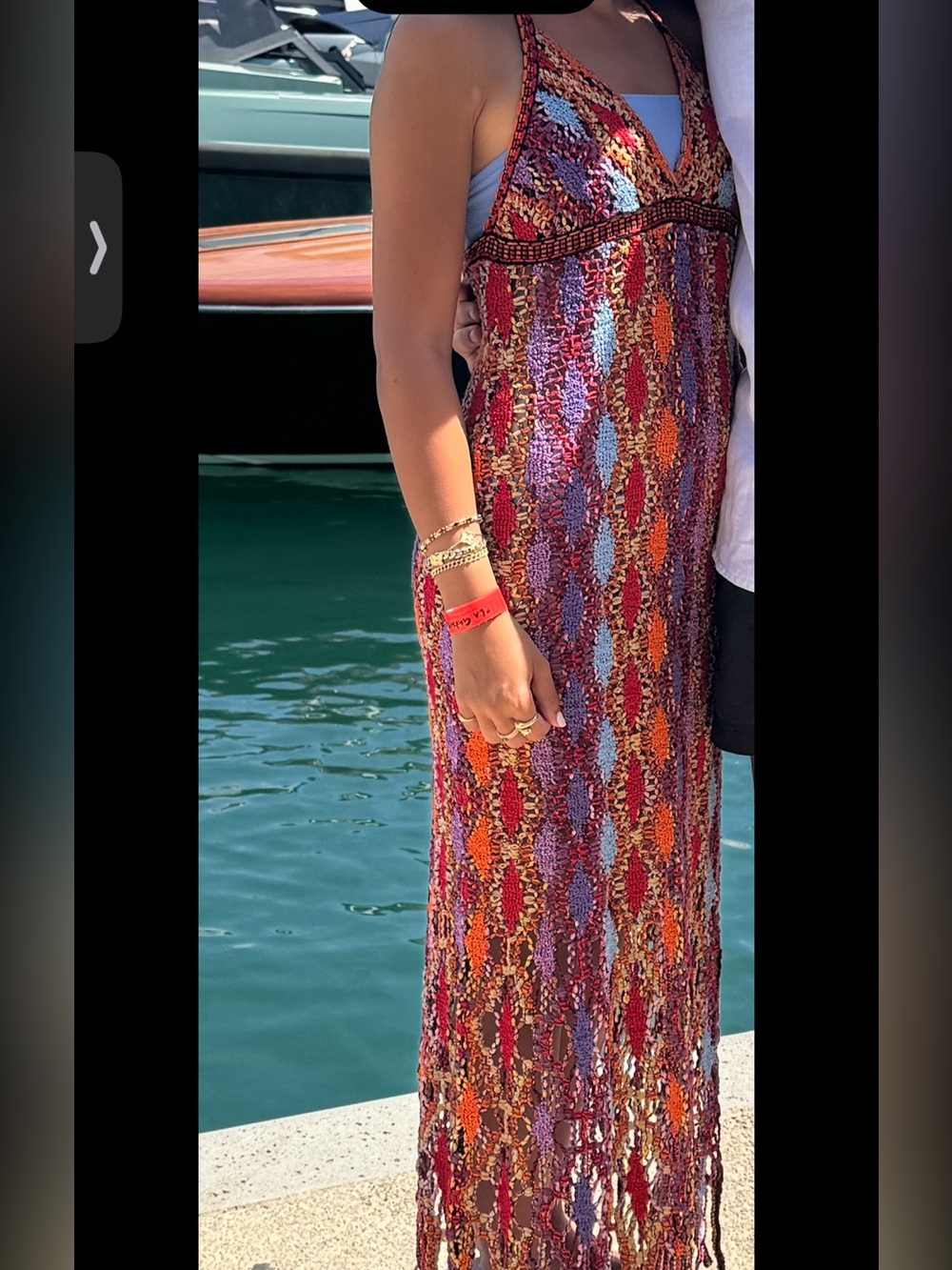 Zara Multicolor Knit Fringe Maxi Dress - Picture 5 of 5